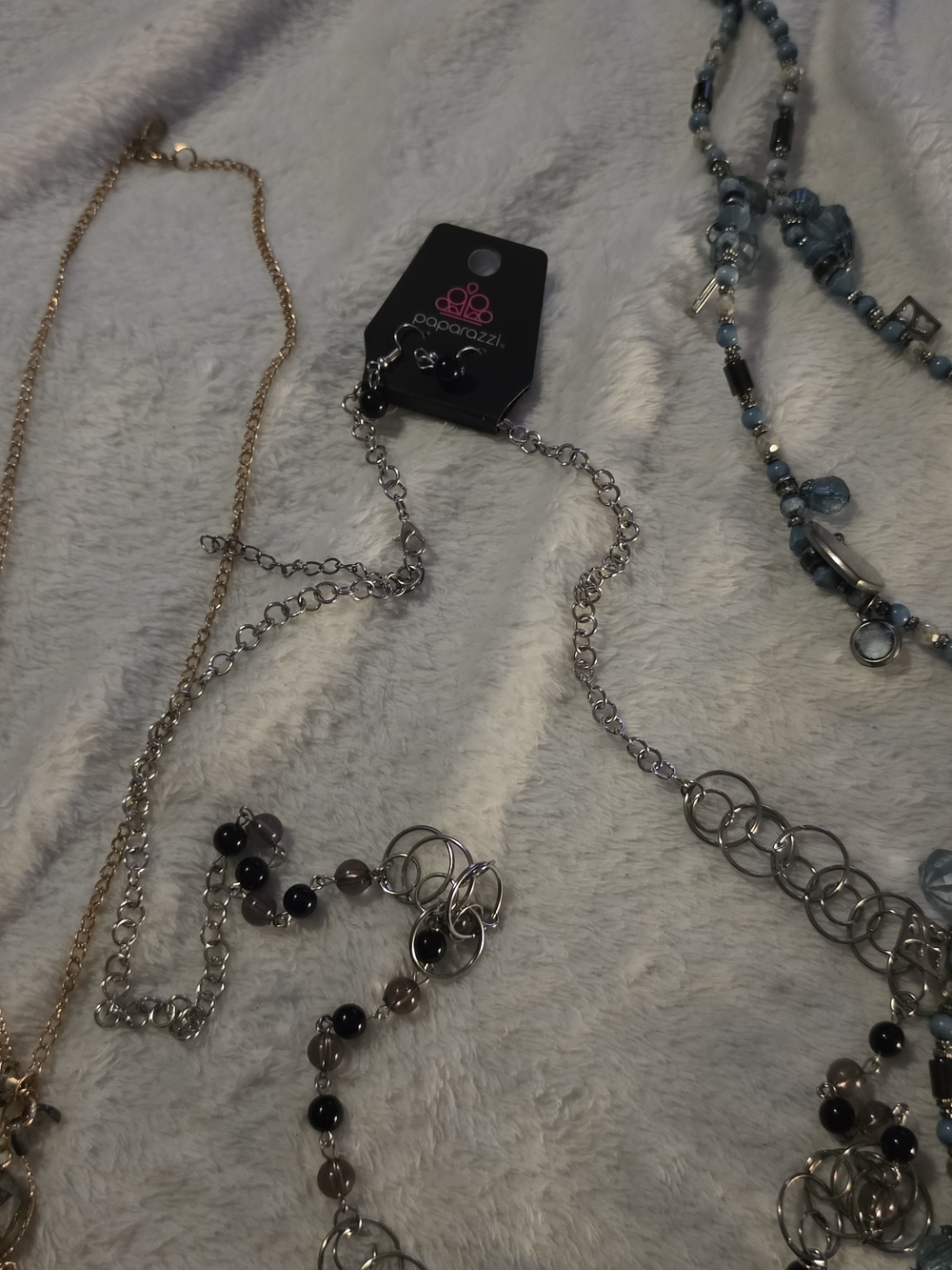 Paparazzi Silver and Black Beaded Necklace Set - Paparazzi
